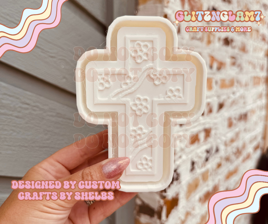 Floral Cross Silicone Mold
