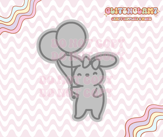 Coquette Bunny w/ Balloons Premium Silicone Mold