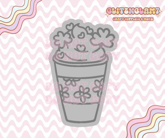 St. Patrick's Latte Cup WITH FLOWERS Premium Silicone Mold