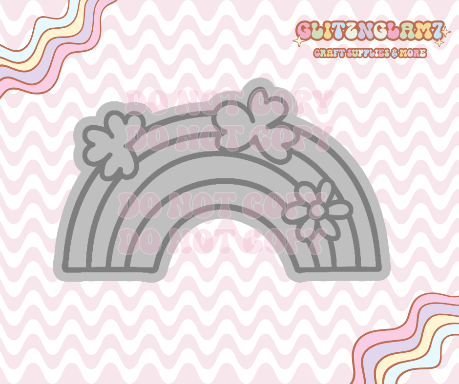 Rainbow w/ Clovers & Daisy Premium Silicone Mold