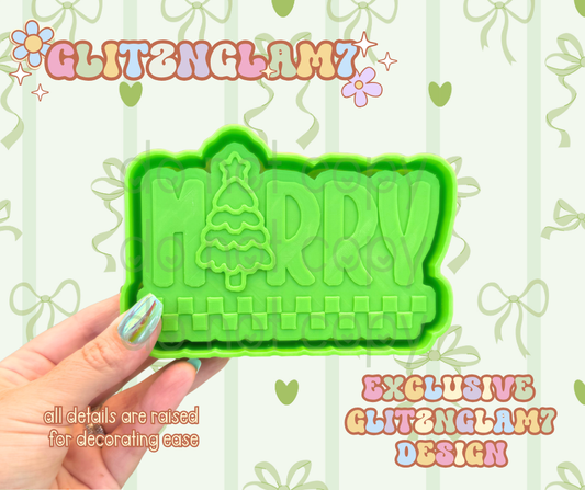 Checkered Merry Silicone Mold-GNG7 Exclusive Design