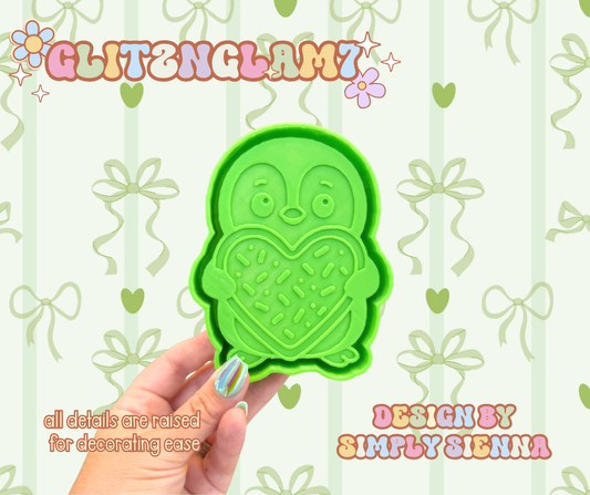 Penguin & Heart Cookie Silicone Mold