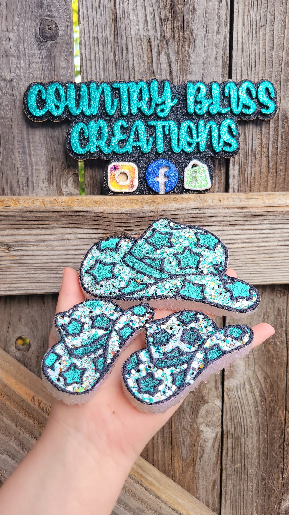 **VENT CLIP** Cowgirl Hat w/ Stars Silicone Mold