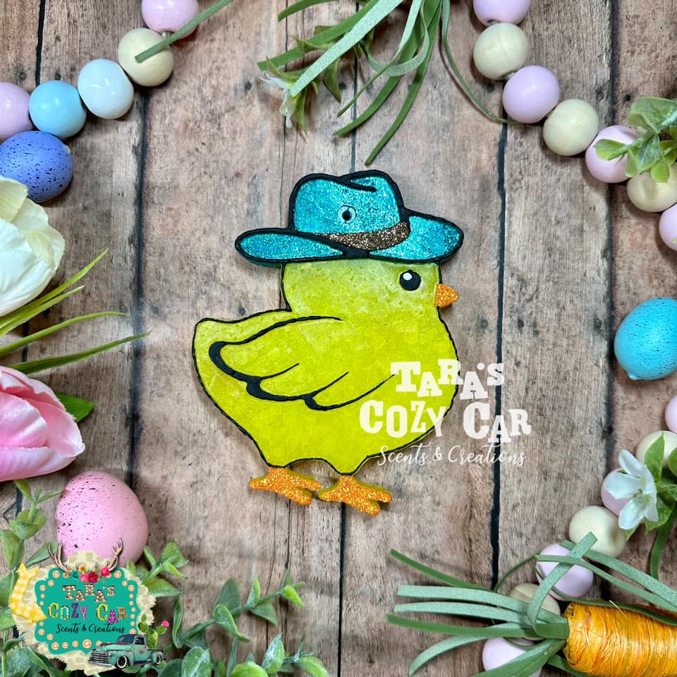 Chick w/ Cowboy Hat Freshie Silicone Mold
