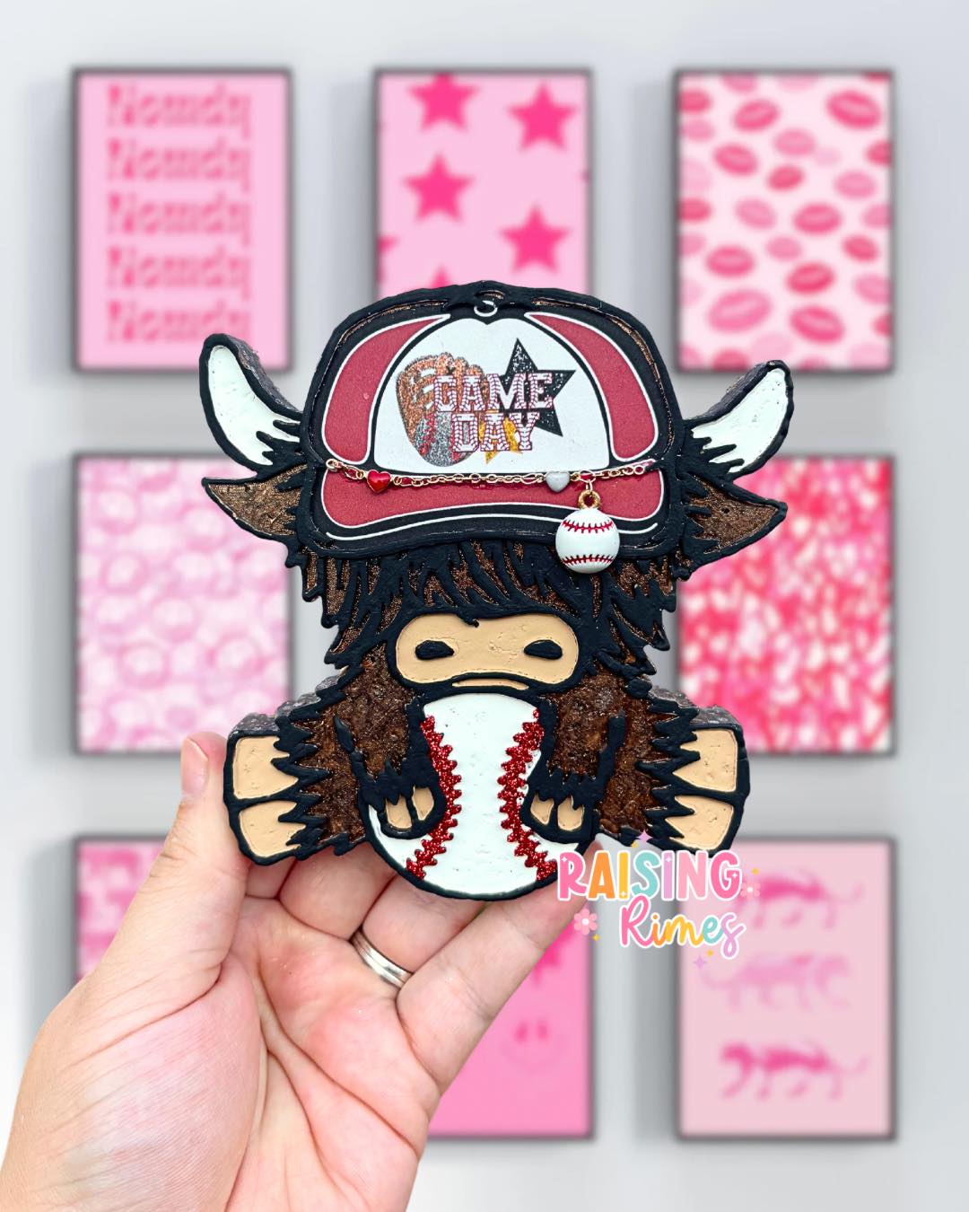 Baseball Highland Cow ( STYLE 1 ) Silicone Mold