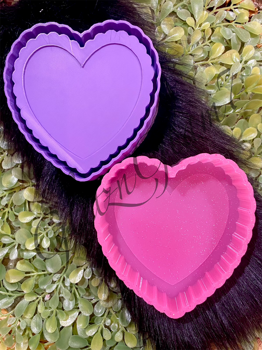 Heart w/ Scalloped Edge * Cardstock Option* Silicone Mold