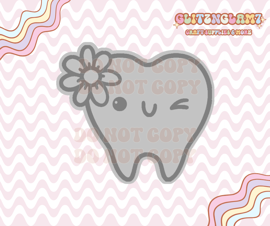Tooth w/ Daisy Glasses Premium Silicone Mold