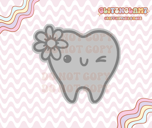 Tooth w/ Daisy Glasses Premium Silicone Mold