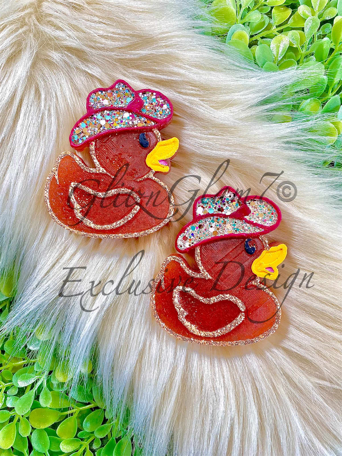 **Vent Clip** PLAIN Duck w/ Cowboy Hat Silicone Mold
