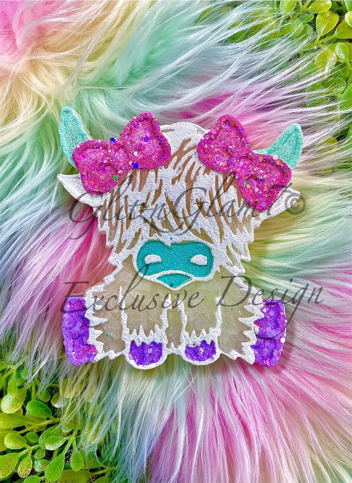 Highland Cow W/ Bows Silicone Mold