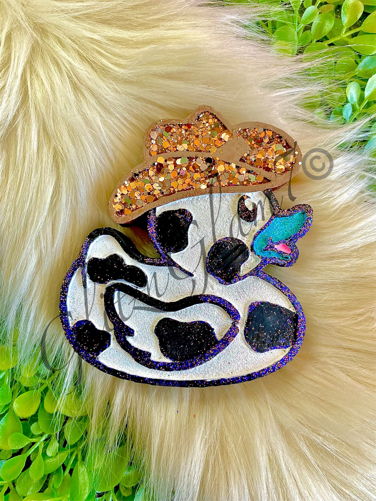 Cow Print Cowboy Rubber Duck Silicone Mold