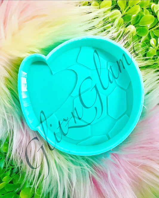 Soccer Ball w/ Heart Freshie Silicone Mold