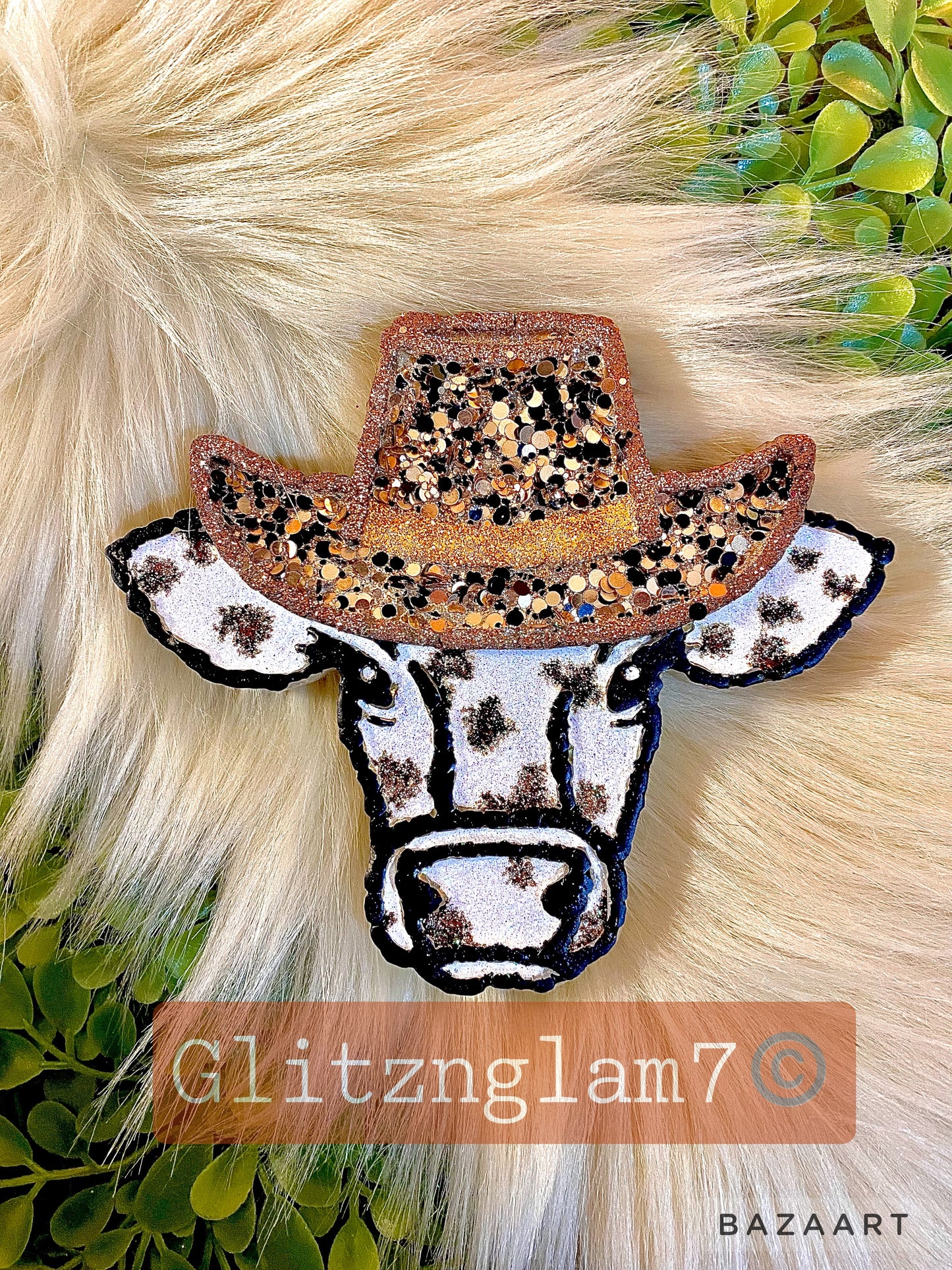 Cow w/ Cowboy Hat Freshie Silicone Mold