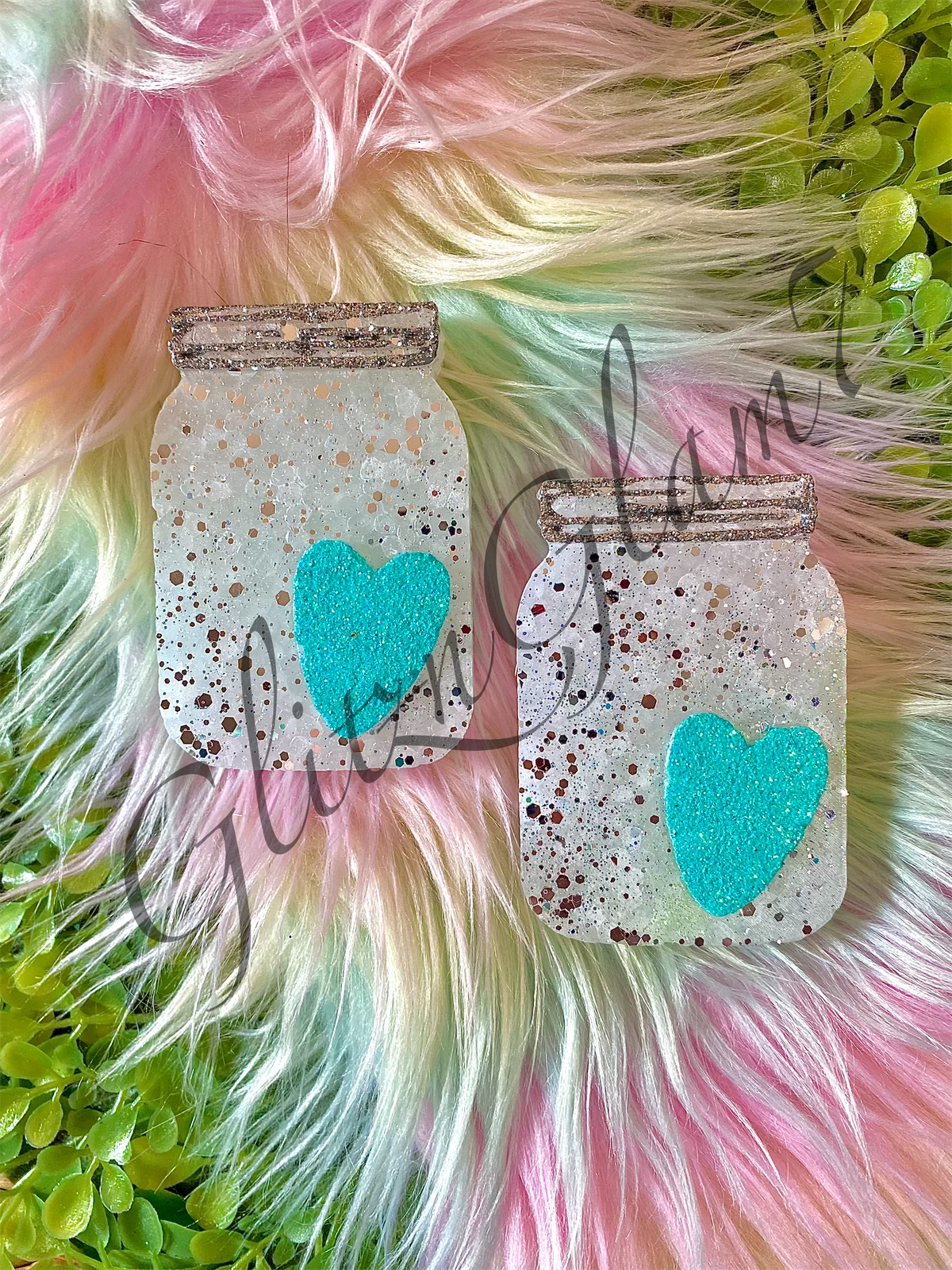 **VENT CLIP** Mason Jar w/ Folk Heart Silicone Mold