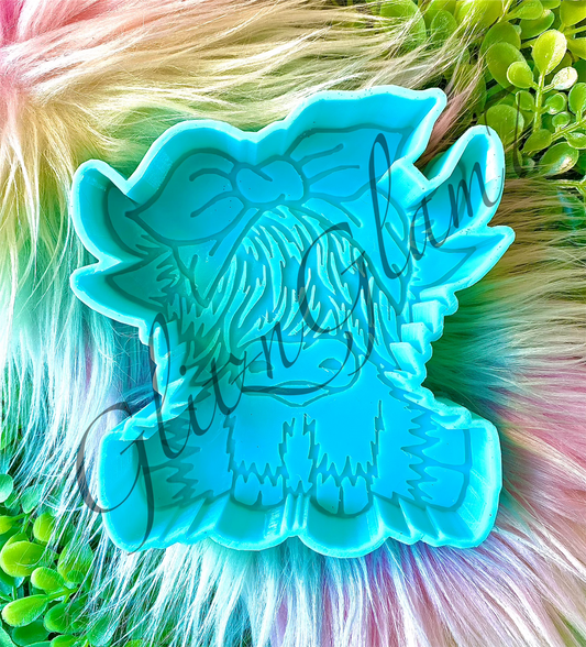 Highland Cow STYLE 2 (WITH BOW) Freshie Silicone Mold