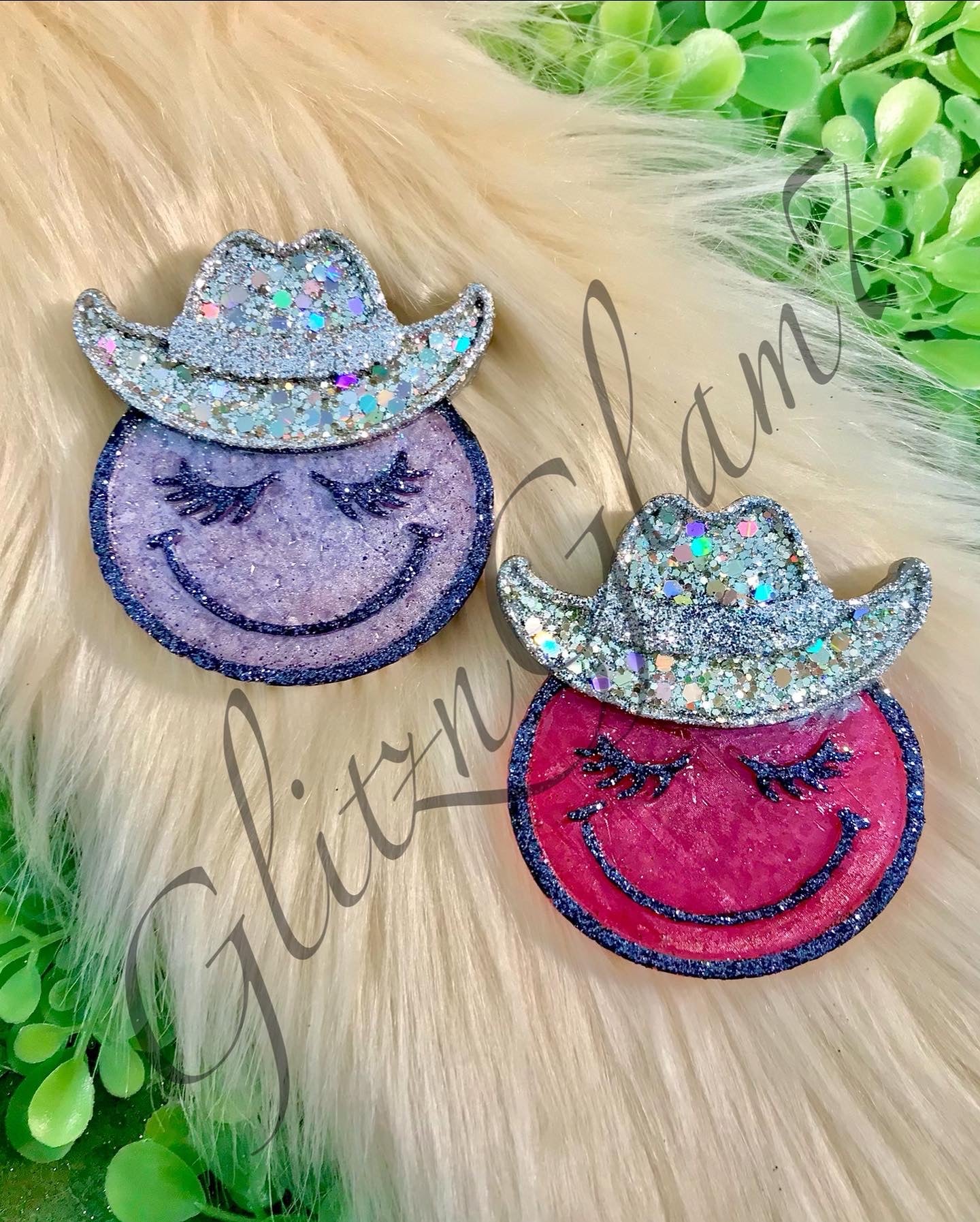 **VENT CLIP** Cowgirl Smiley w/ Hat Freshie Silicone Mold