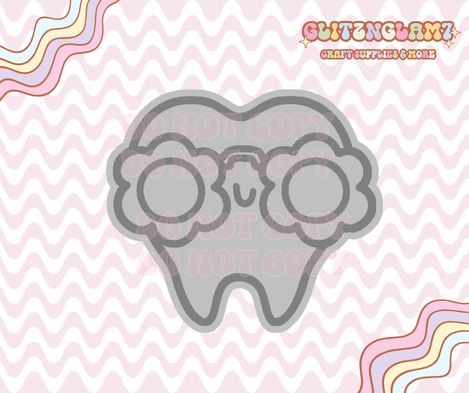 Tooth w/ Floral Glasses Premium Silicone Mold