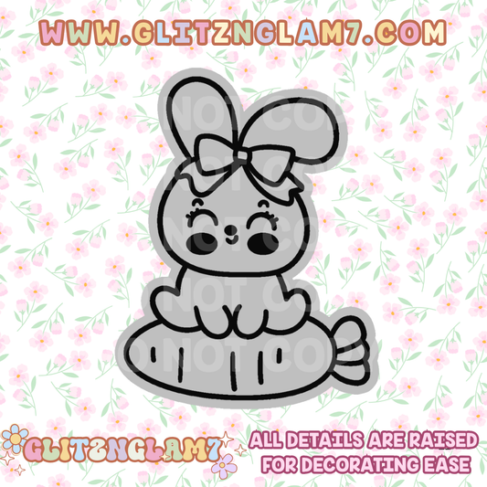 Cute Bunny on Carrot Silicone Mold