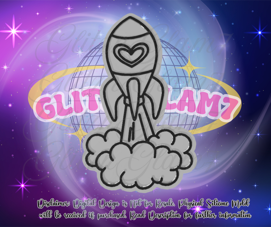 Heart Rocket Ship Premium Silicone Mold – GlitznGlam7, LLC