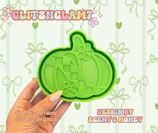 Checkered Groovy Pumpkin Silicone Mold