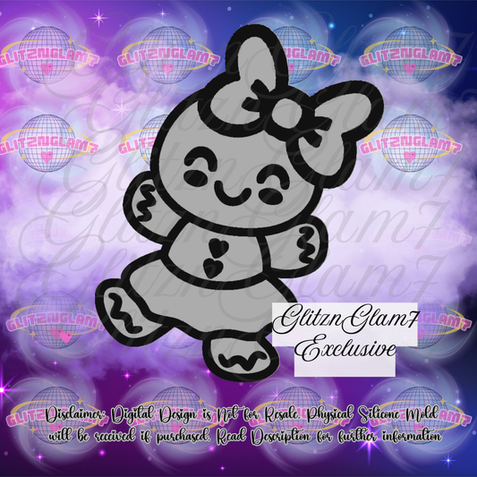 Cute Gingerbread Girl w/ Bow Silicone Mold( GNG7 Exclusive)