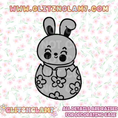 Bunny in Flower Egg Silicone Mold