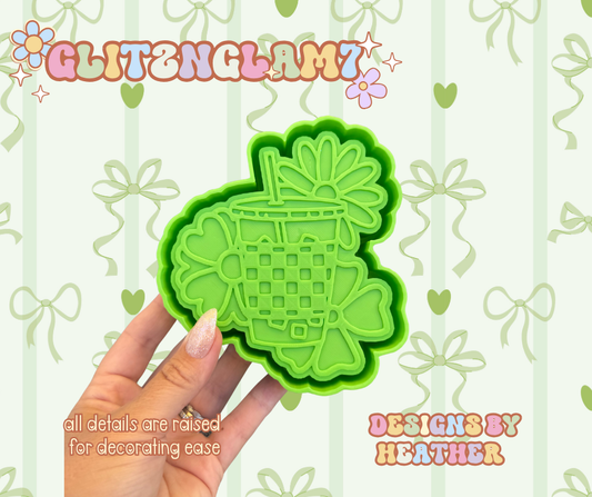 Floral Checkered Drink Silicone Mold