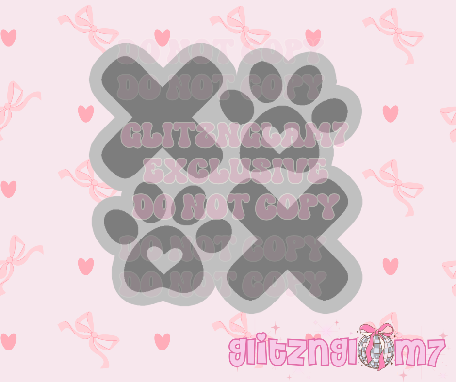 XOXO Paw Prints Premium Silicone Mold ( GNG7 Exclusive)