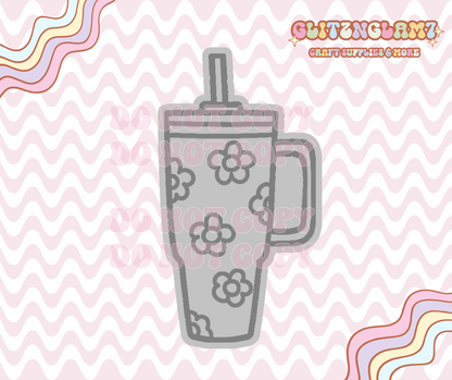 Floral Water Tumbler Premium Silicone Mold