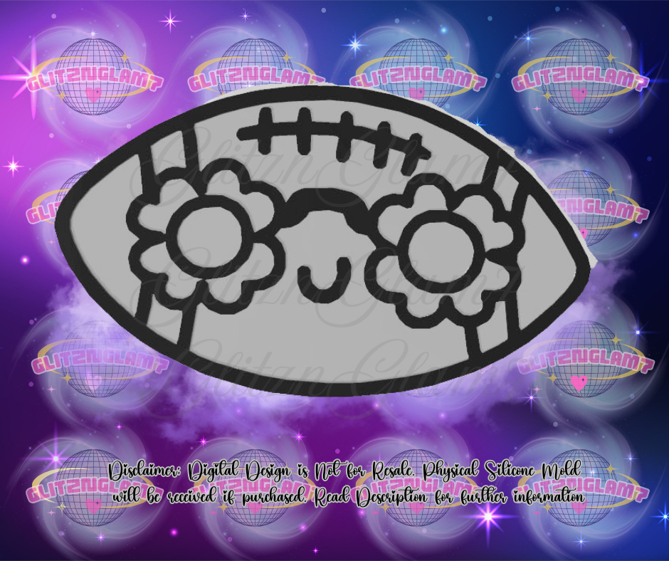 Football w/ Flower Glasses Silicone Mold