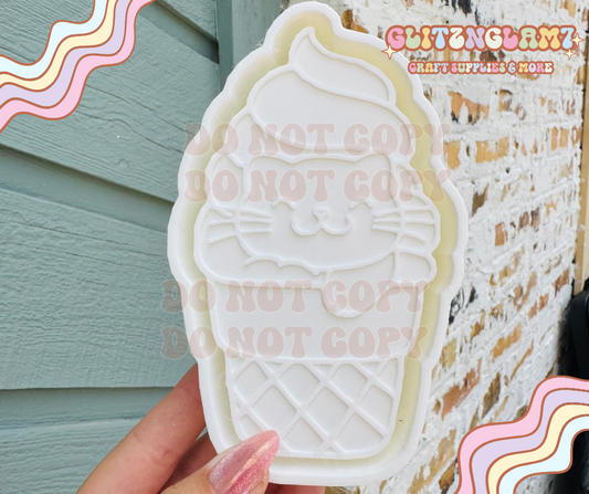 Ice Cream Cone Kitty Cat Silicone Mold