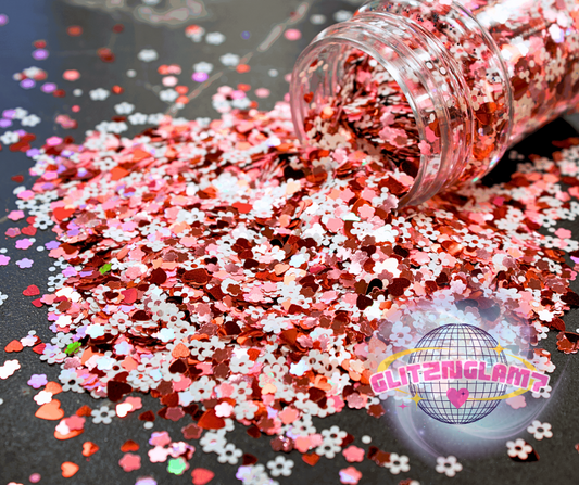 Secret Admirer - Heart & Flower Shaped Chunky Glitter Mix