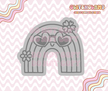 Rainbow w/ Heart Glasses Premium Silicone Mold