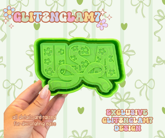 Coquette Floral USA Silicone Mold