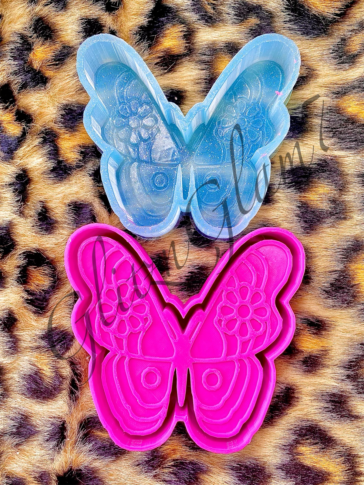 Groovy Butterfly W/ Flowers Silicone Mold