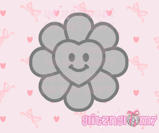 Flower w Heart Smiley Premium Silicone Mold