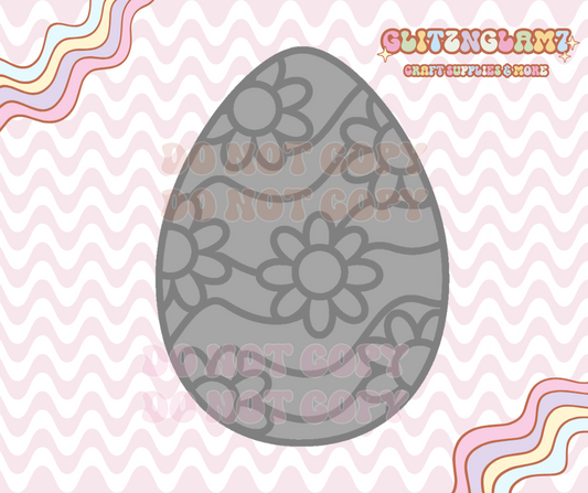 Groovy Floral Easter Egg Premium Silicone Mold