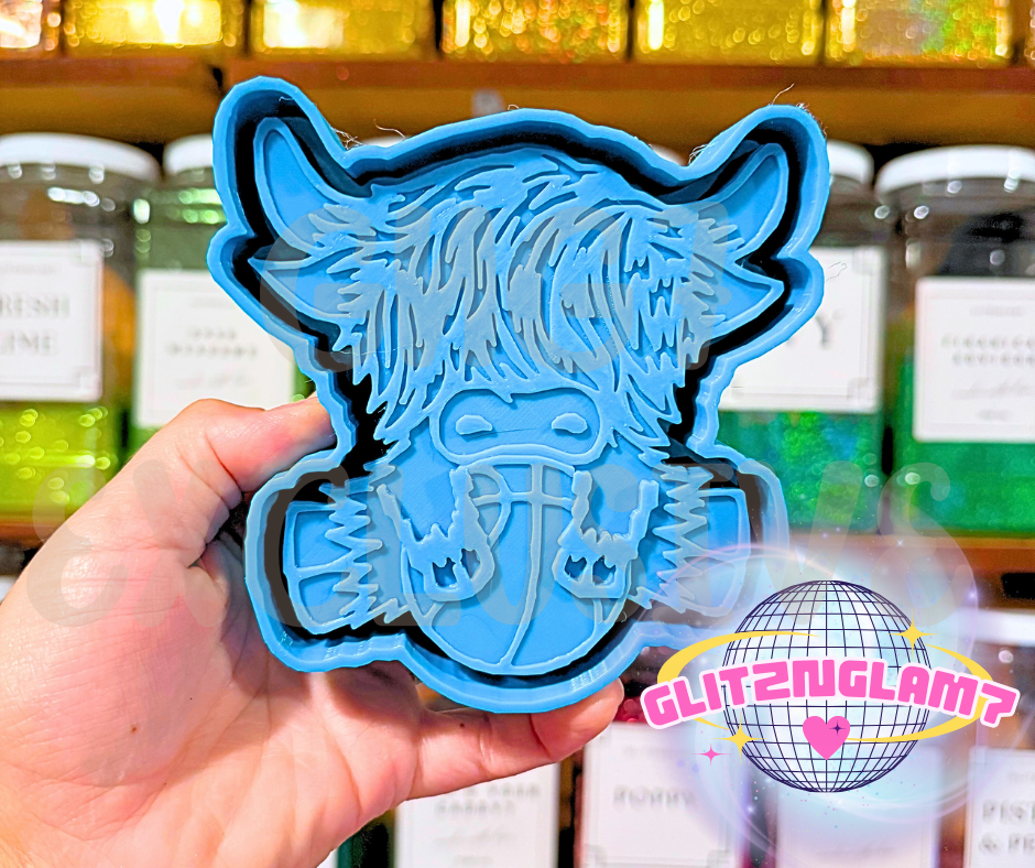 Highland Cow w/ Basketball Silicone Mold