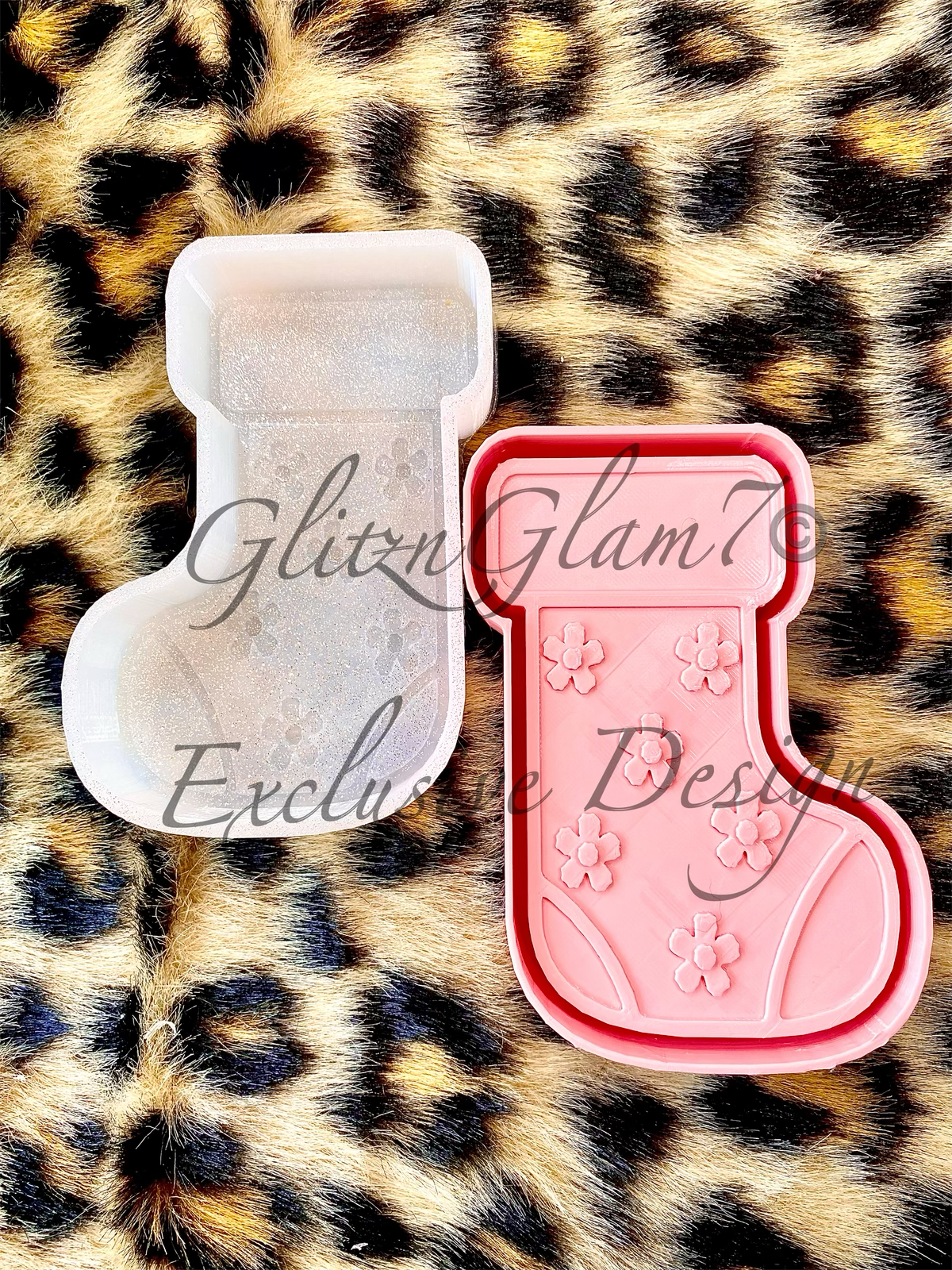 Floral Christmas Stocking Silicone Mold- GNG7 Exclusive