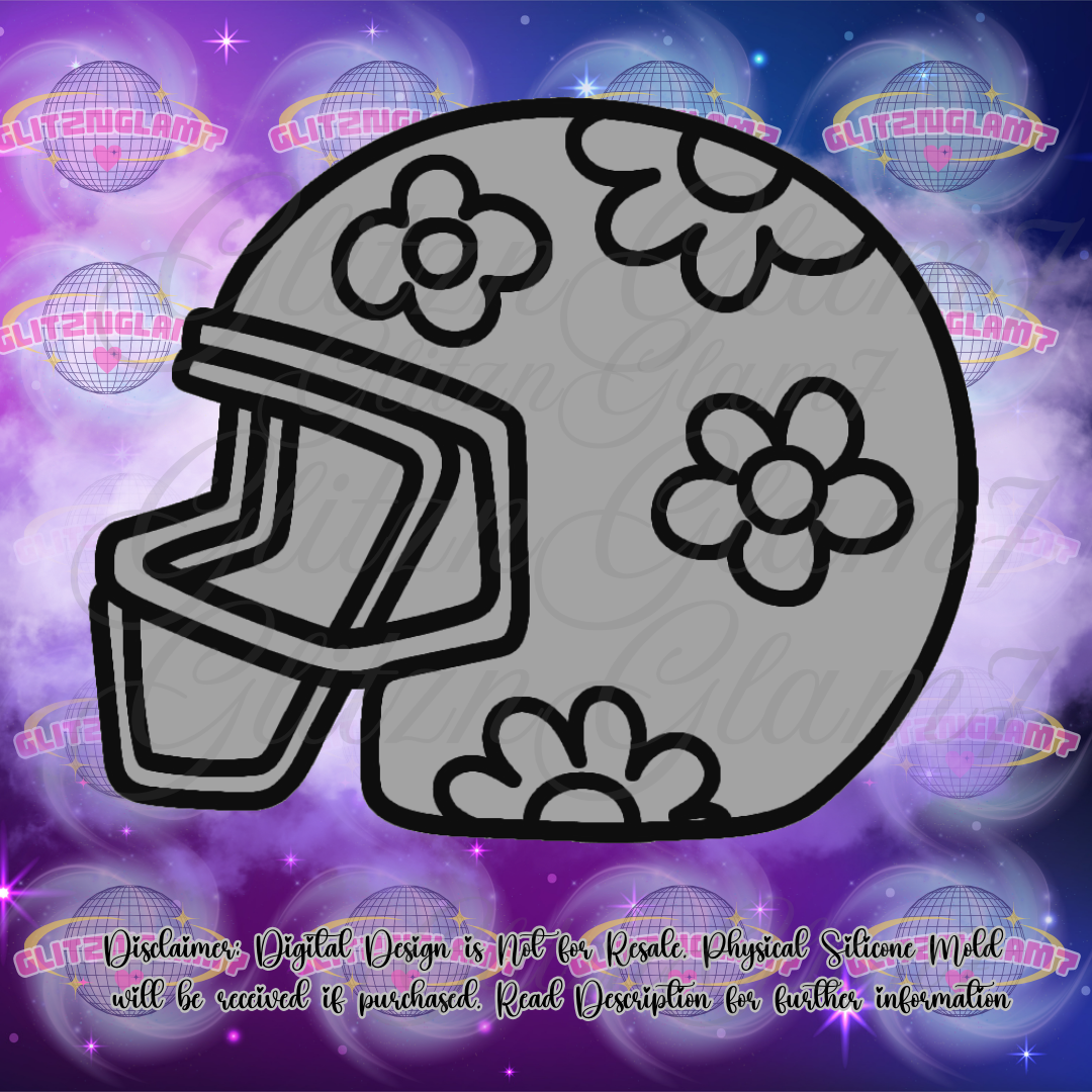 Floral Football Helmet Silicone Mold