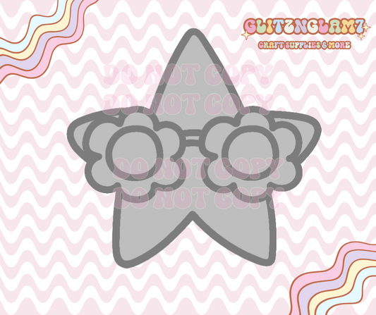 Star w/ Floral Glasses Premium Silicone Mold