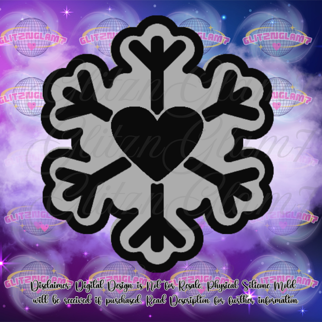 Cute Heart Snowflake Silicone Mold