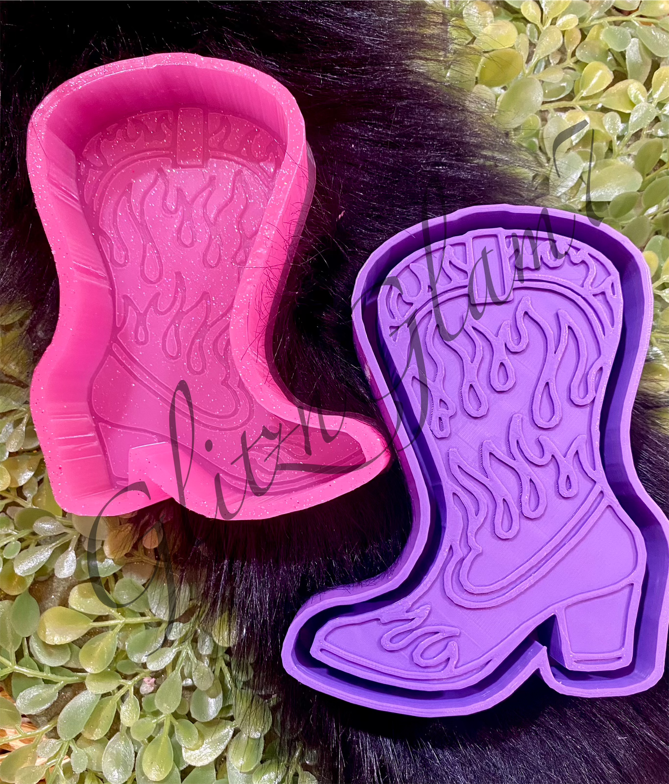 Cowgirl Boot w/ Flames Silicone Mold