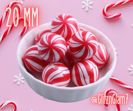 Candy Cane Decorative Beads