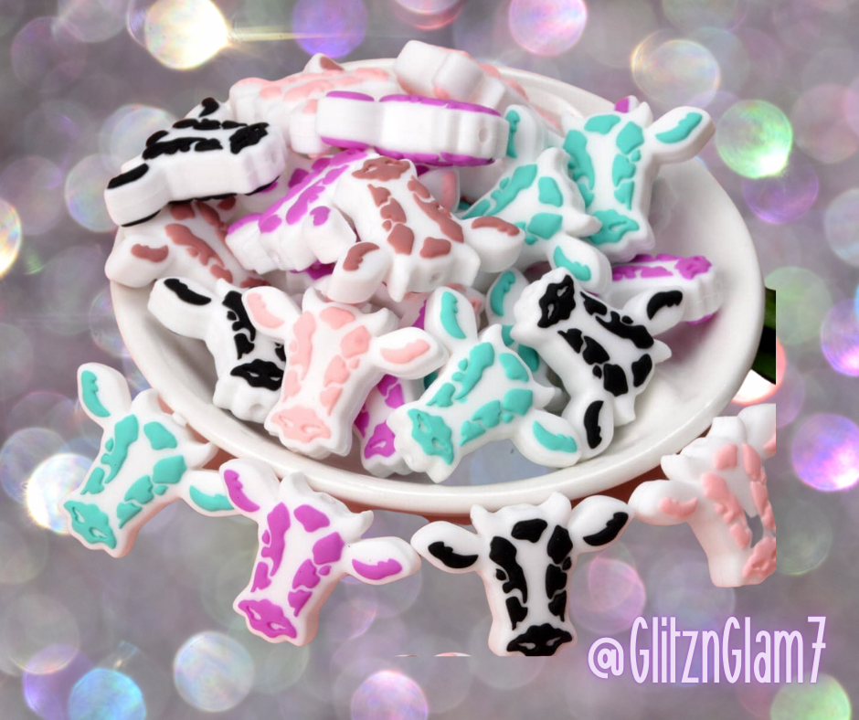 Silicone Focal Cow Beads