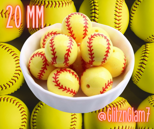 Softball Decorative Beads