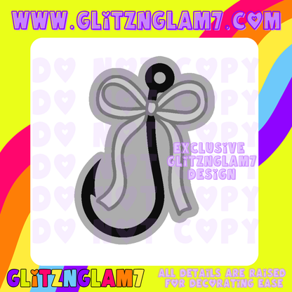 Fishing Hook w/ Bow Silicone Mold -GNG7 Exclusive