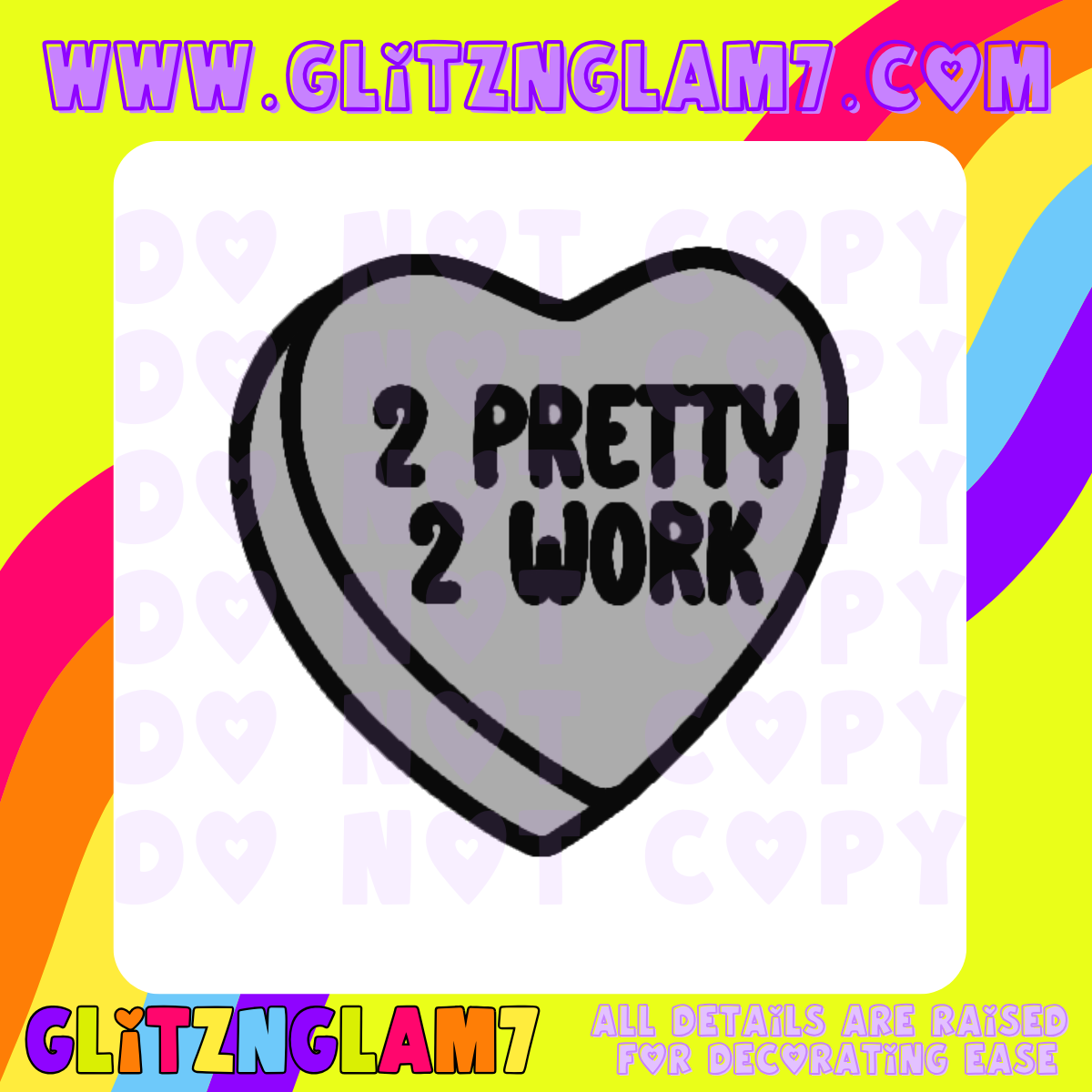 2 Pretty 2 Work Conversation Heart Silicone Mold