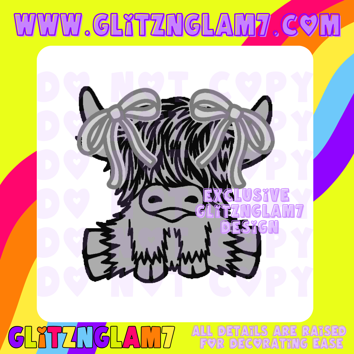 Highland Cow w/ Coquette Bows Silicone Mold -GNG7 Exclusive