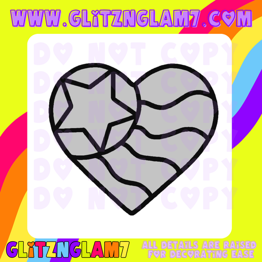 Patriotic Heart Silicone Mold